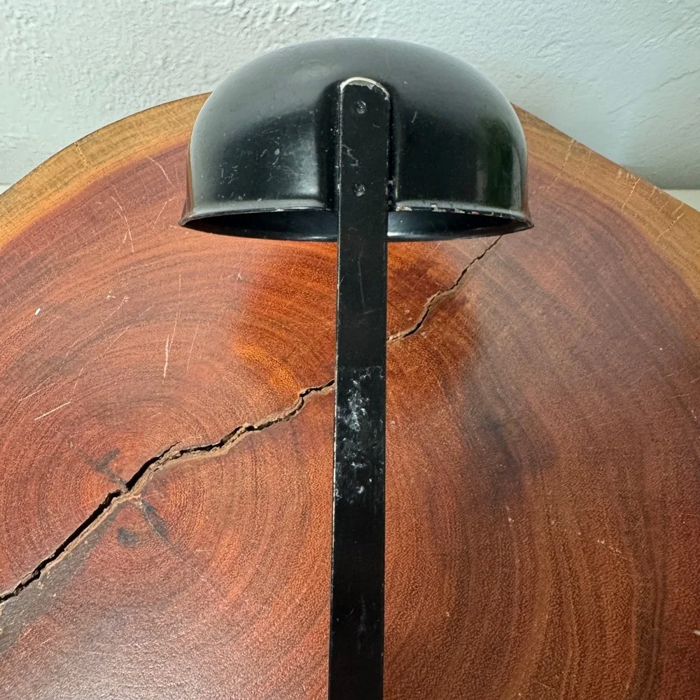 Vintage‎ EKCO Black Metal Soup Ladle Dual Pour Spout Textured Handle 10.5